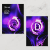 FRACTALE ROOS 4 MONOGRAM helder paars roze blauw Visitekaartje (Voorkant / Achterkant)