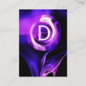 FRACTALE ROOS 4 MONOGRAM helder paars roze blauw Visitekaartje (Achterkant)