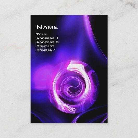 FRACTALE ROOS 4 MONOGRAM helder paars roze blauw Visitekaartje (Voorkant)