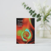 FRACTALE ROOS 4 MONOGRAM helder rood groen Visitekaartje (Staand voorkant)