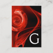 FRACTALE ROOS 4 MONOGRAM helder rood zwart wit Visitekaartje (Achterkant)