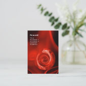 FRACTALE ROOS 4 MONOGRAM helder rood zwart wit Visitekaartje (Staand voorkant)