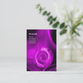 FRACTALE ROOS 4 MONOGRAM helder violet paars zwart Visitekaartje (Staand voorkant)