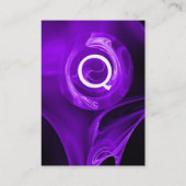 FRACTALE ROOS 4 MONOGRAM helder violet paars zwart Visitekaartje (Achterkant)
