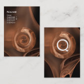 FRACTALE ROOS 4 MONOGRAM helder zwart antiek Visitekaartje (Voorkant / Achterkant)