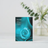 FRACTALE ROOS 4 MONOGRAM helderblauw zwart wit Visitekaartje (Staand voorkant)