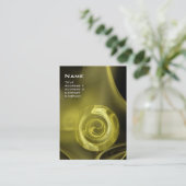 FRACTALE ROOS 4 MONOGRAM zacht antiek geel zwart Visitekaartje (Staand voorkant)