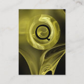 FRACTALE ROOS 4 MONOGRAM zacht antiek geel zwart Visitekaartje (Achterkant)