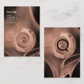 FRACTALE ROOS 4 MONOGRAM zwart antiek roze bruin Visitekaartje (Voorkant / Achterkant)