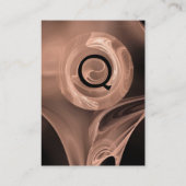 FRACTALE ROOS 4 MONOGRAM zwart antiek roze bruin Visitekaartje (Achterkant)