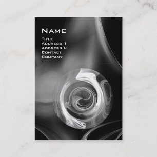 FRACTALE ROOS 4 MONOGRAM zwart wit grijs Visitekaartje