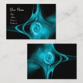 FRACTALE ROOS, ABSTRACTE ZWISSELS blauwgroen blauw Visitekaartje (Voorkant / Achterkant)