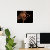 FRACTALE ROOS ,bruin Poster (Thuiskantoor)