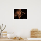 FRACTALE ROOS ,bruin Poster (Keuken)