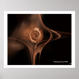 FRACTALE ROOS ,bruin Poster