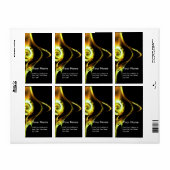 FRACTALE ROOS Geel Bruin Zwart Etiket (Full Sheet)