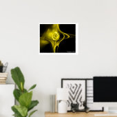 FRACTALE ROOS , geel Poster (Thuiskantoor)