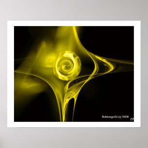 FRACTALE ROOS , geel Poster