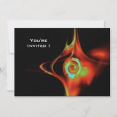 FRACTALE ROOS helderblauw rood zwart Kaart (Voorkant)