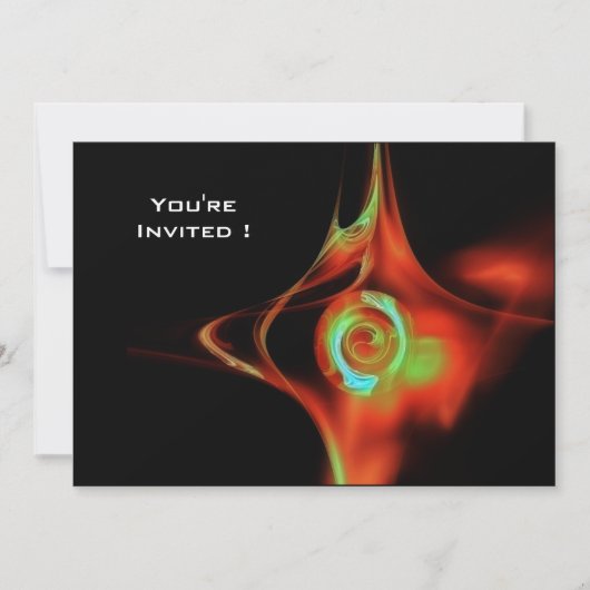 FRACTALE ROOS helderblauw rood zwart Kaart (Voorkant)