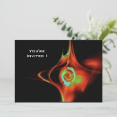 FRACTALE ROOS helderblauw rood zwart Kaart (Staand voorkant)