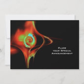 FRACTALE ROOS helderblauw rood zwart Kaart (Achterkant)