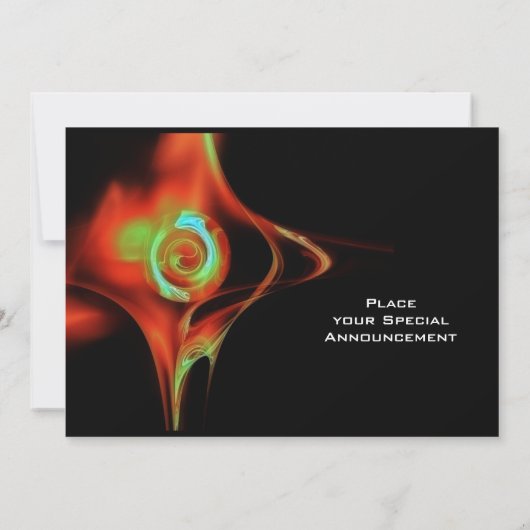 FRACTALE ROOS helderblauw rood zwart Kaart (Achterkant)