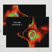 FRACTALE ROOS helderblauw rood zwart Kaart (Voorkant / Achterkant)