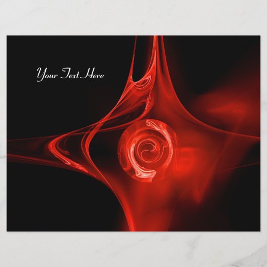 FRACTALE ROOS heldere rode, zwarte drieledige broc (Achterkant)