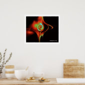 FRACTALE ROOS, rood groen blauw Poster (Keuken)