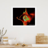 FRACTALE ROOS, rood groen blauw Poster (Keuken)