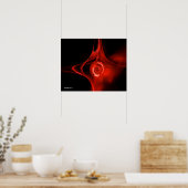 FRACTALE ROOS ,rood ,zwart Poster (Keuken)