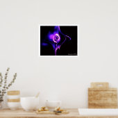 FRACTALE ROOS , roze blauw Poster (Keuken)