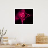 FRACTALE ROOS, roze fuchsia Poster (Keuken)