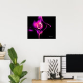 FRACTALE ROOS, roze paars Poster (Thuiskantoor)
