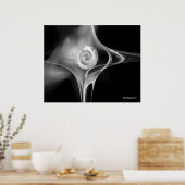 FRACTALE ROOS, zwart en wit Poster (Keuken)