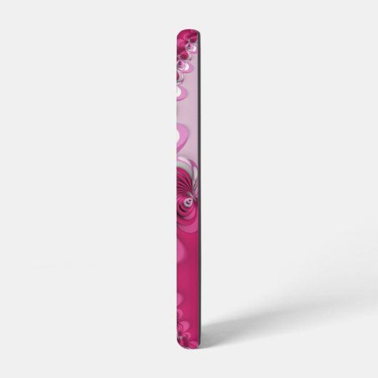 Fractale roze wervelingen monogram samsung galaxy hoesje (Linkerkant)