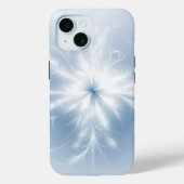 Fractale sneeuwvlok op pastelblauw Case-Mate iPhone case (Achterkant)