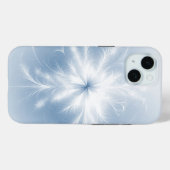 Fractale sneeuwvlok op pastelblauw Case-Mate iPhone case (Achterkant (horizontaal))