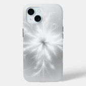 Fractale sneeuwvlok op zilvergrijs Case-Mate iPhone case (Achterkant)