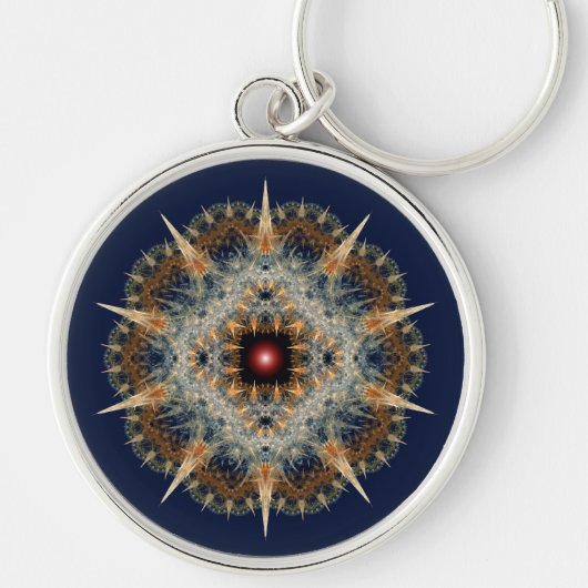 Fractale stekelige ornament sleutelhanger (Voorkant)