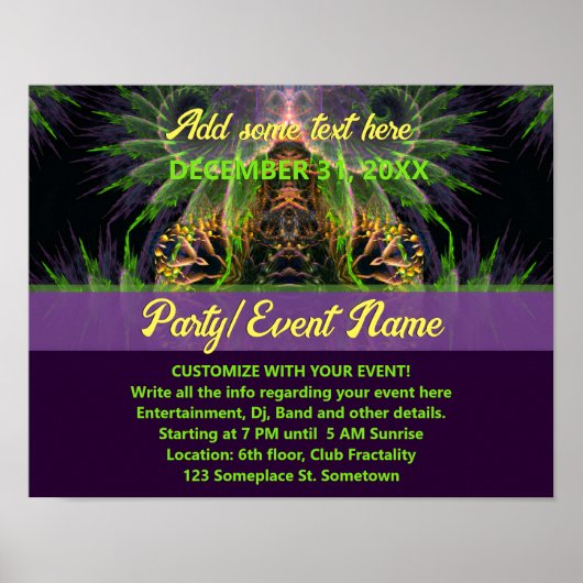 Fractale tempel bos fantasie poster (Voorkant)