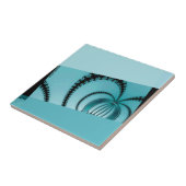 Fractale tuin azuur tegeltje (Zijkant)