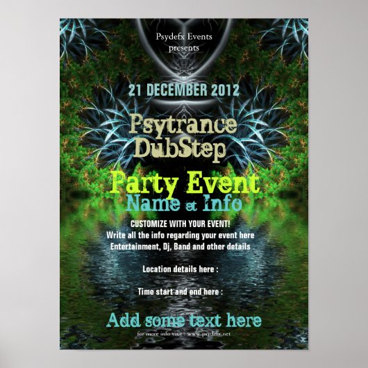 Fractale Tuin Evenement Flyer Poster (Voorkant)