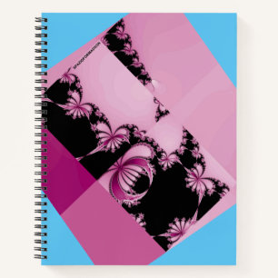 Fractale tuin roze & azuur notitieboek
