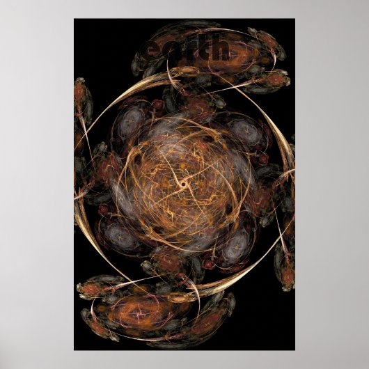 fractale vlam: aarde poster (Voorkant)