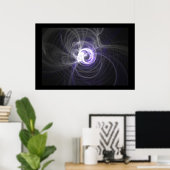 Fractale vlam: lichtcirkels poster (Thuiskantoor)