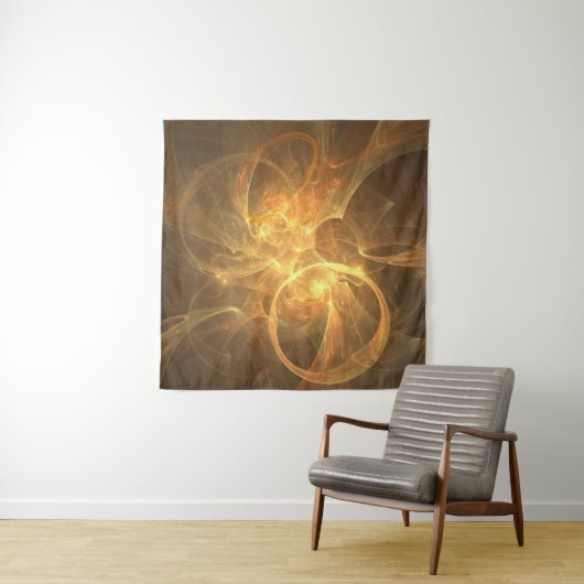 Fractale vlam ruimte energie fantasie wandkleed (In situ)