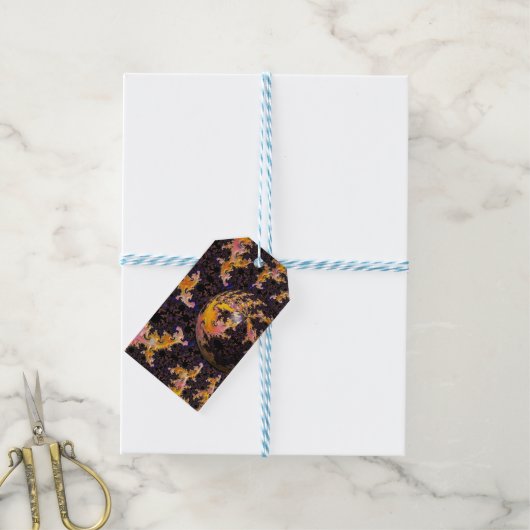 Fractale Vuurstorm Bol Cadeaulabel (Met Touw)