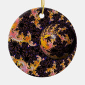 Fractale Vuurstorm Bol Keramisch Ornament (Voorkant)